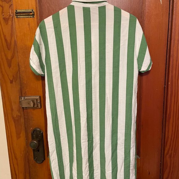 Gently Worn | Two-Tone Striped Button Front Shirt Dress - Picture 4 of 5